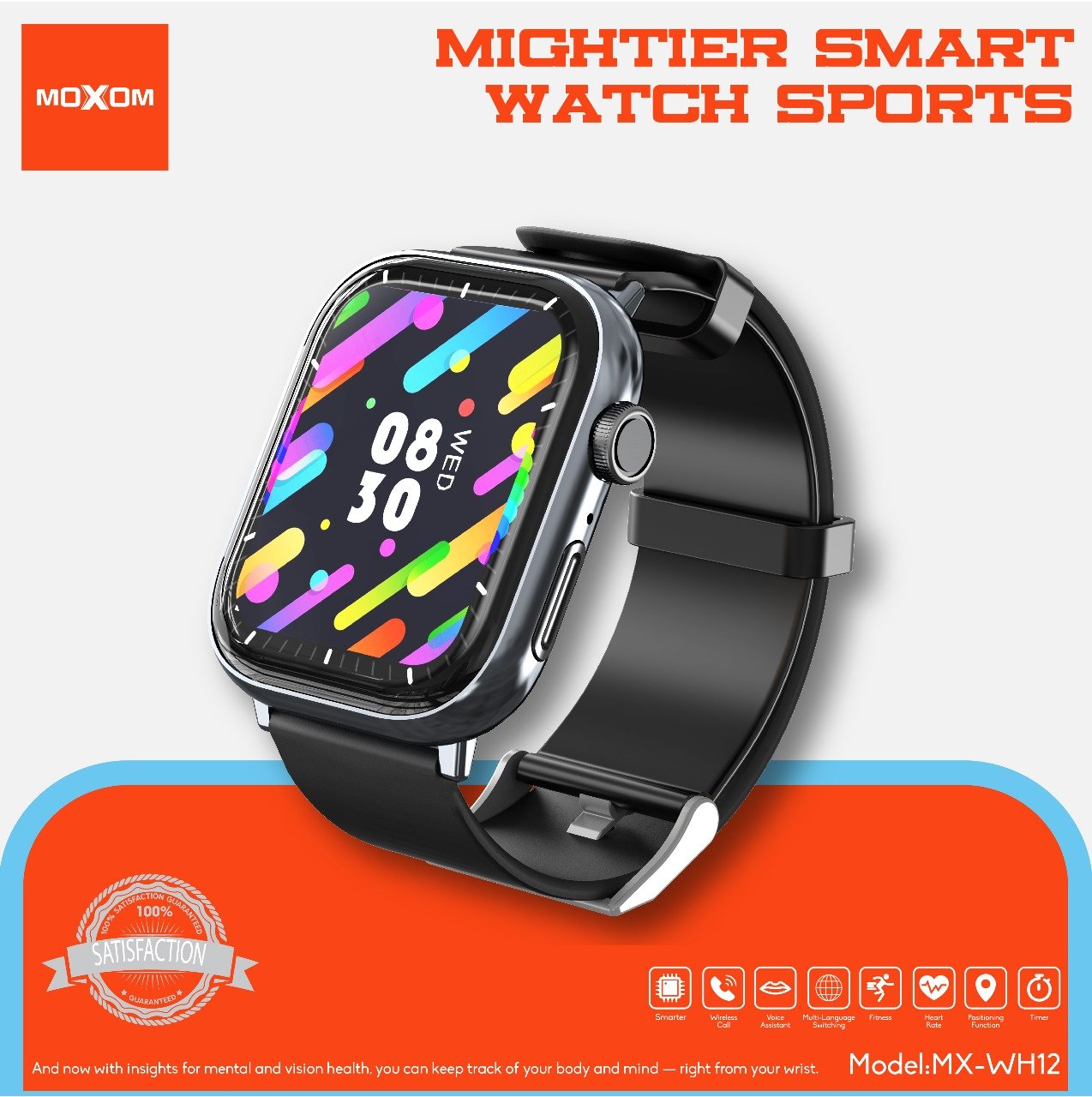 Smartwatch de sport MOXOM MX-WH12
