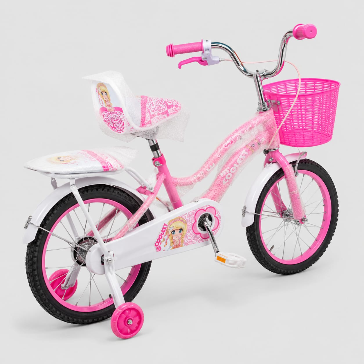 Vélo enfant fille rose avec panier 16 pouces