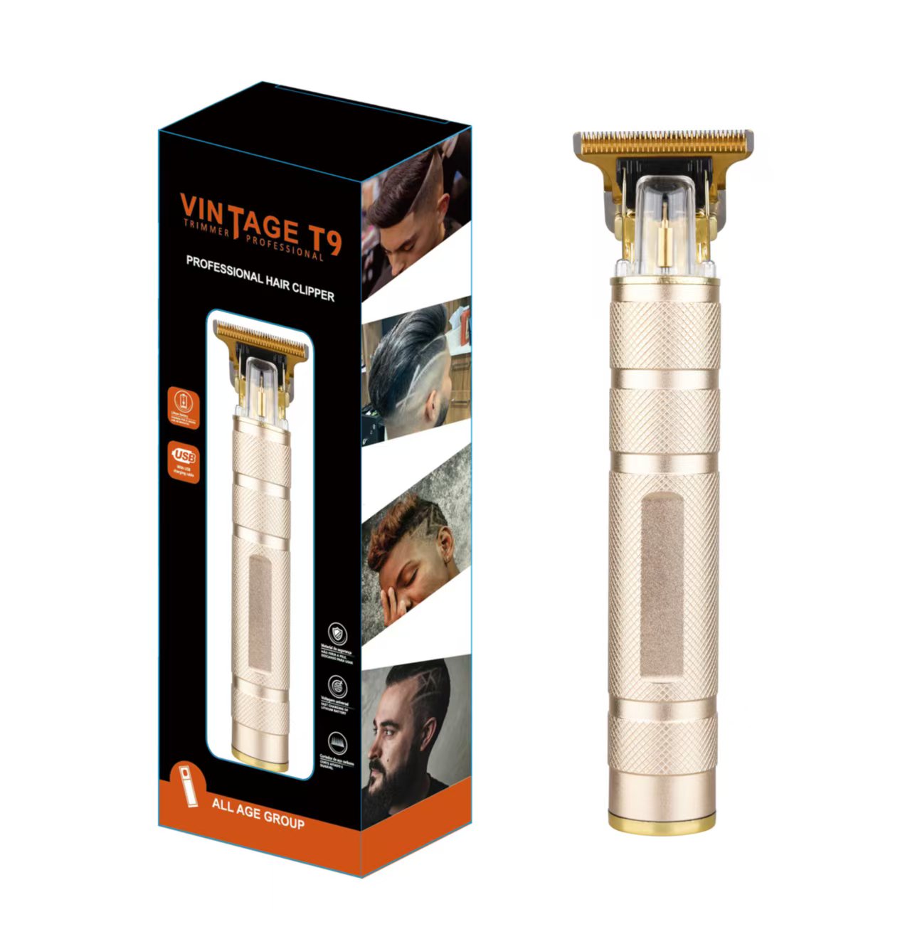 Tondeuse à Cheveux et Barbe Rechargeable en Métal