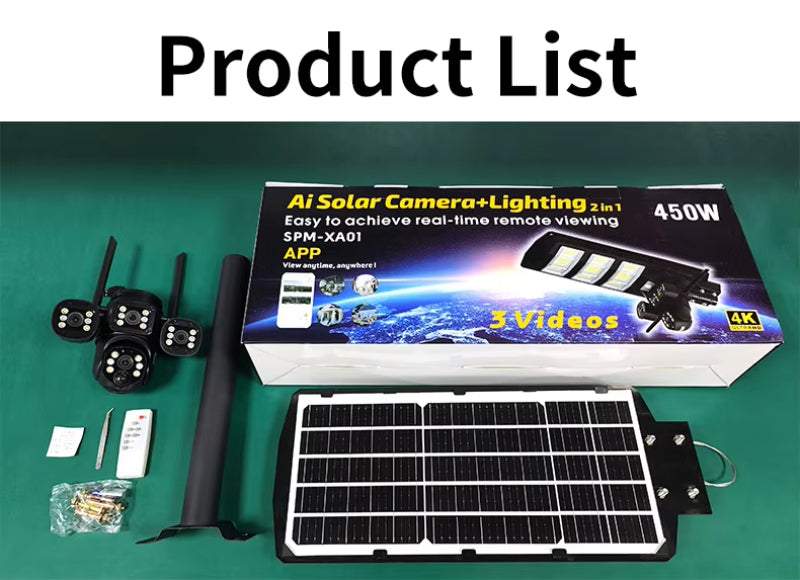 Lampe solaire extérieure avec caméra V380 Pro