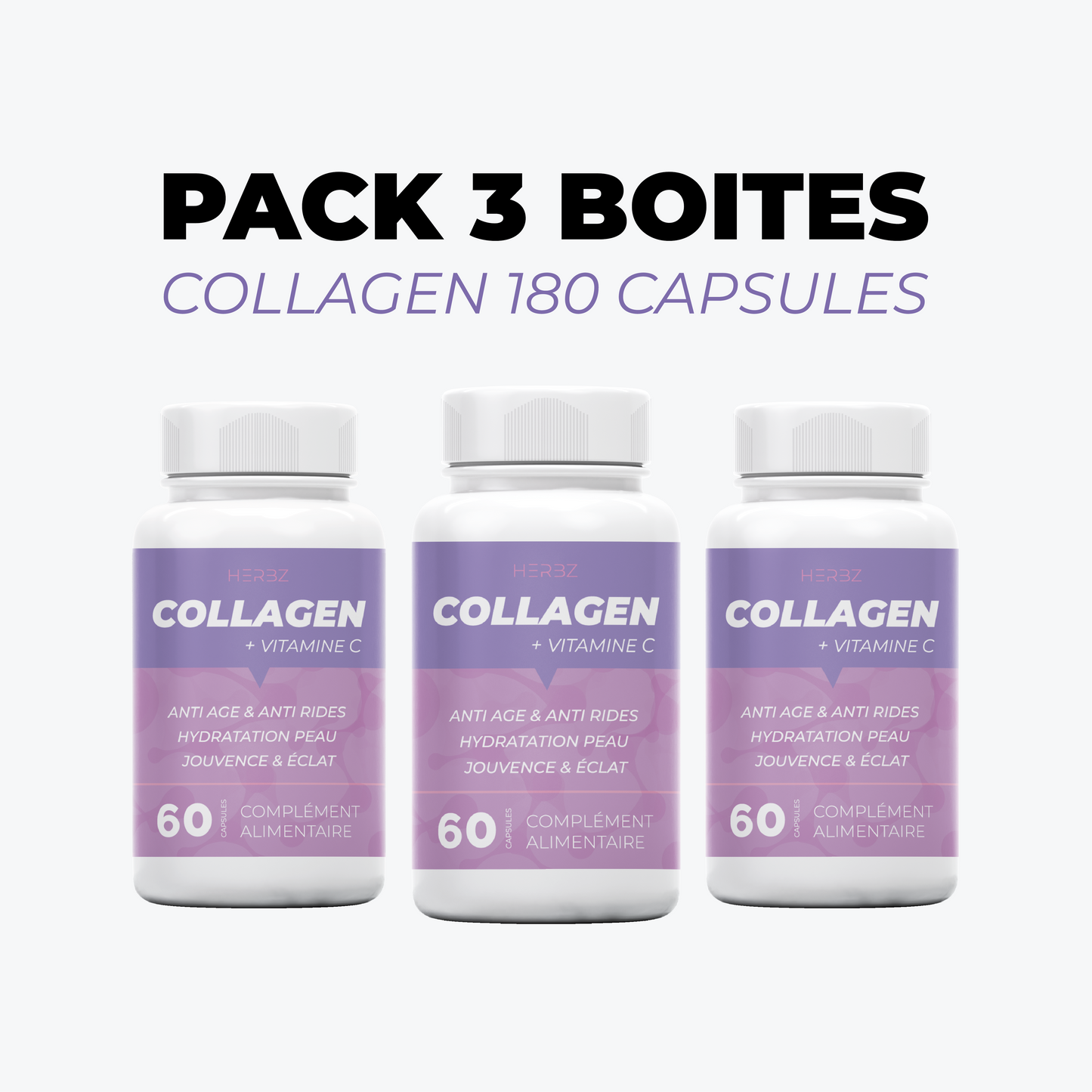 Pack 3 boites collagènes 180 capsules