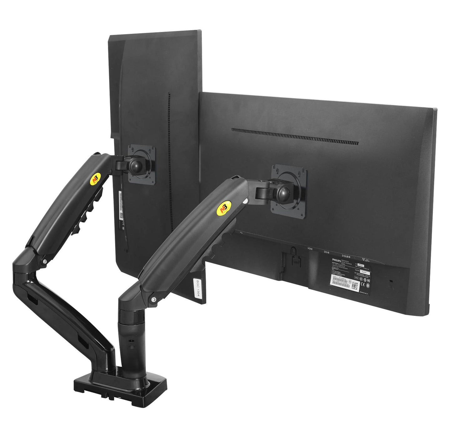 Dual Monitor Desk Mount for 17" - 27" LCD/LED Screens - North bayou F 160