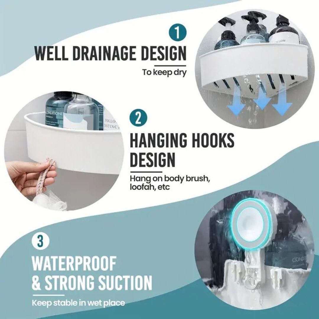 Panier Angle à ventouse - Etagère Douche facile à installer