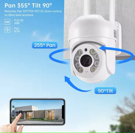 Caméra de surveillance dôme extérieure PTZ 360° IP Wifi 2MP
