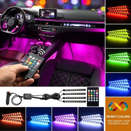 Lampe RGB LED Contrôle Du Son 7 Couleurs Télécommande Atmosphère