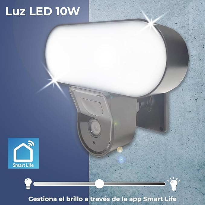 Security Camera 3MP, Projector 10W & PIR Detector