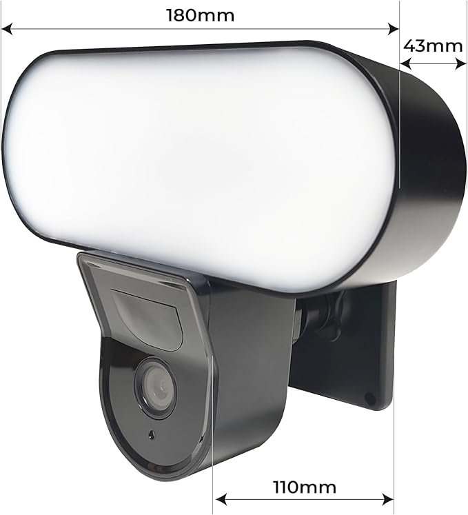 Security Camera 3MP, Projector 10W & PIR Detector