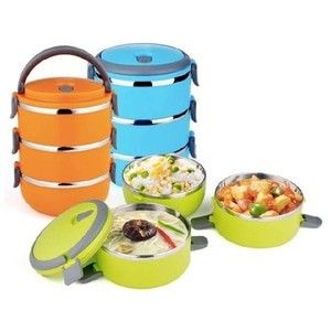 Boîte à lunch unie Stack 3 paniers