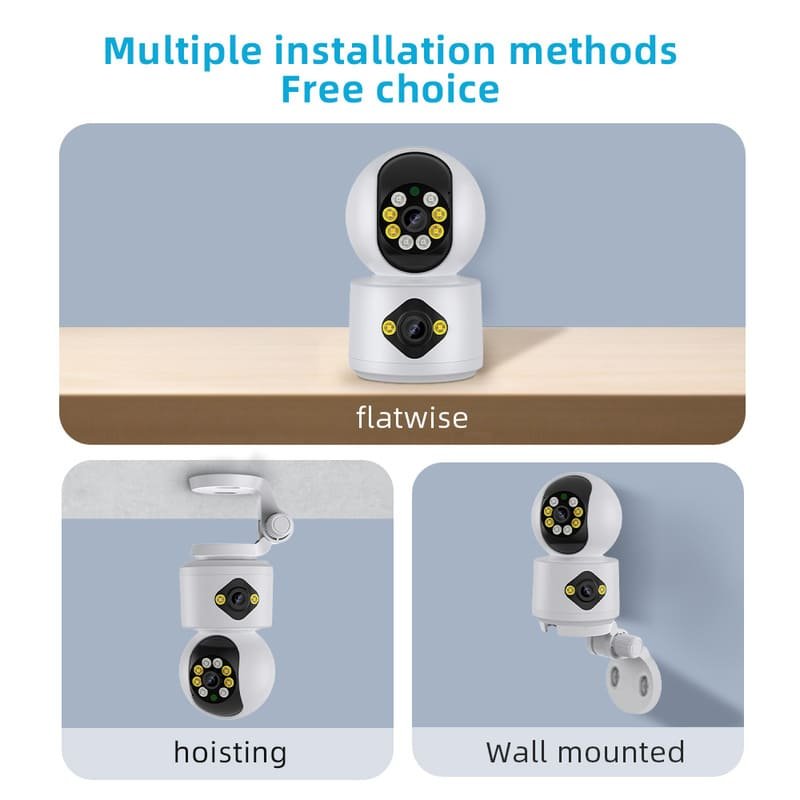 Caméra IP WiFi à double objectif icsee