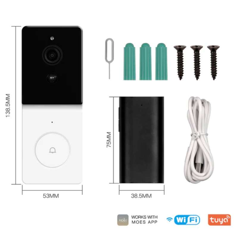 Sonnette vidéo connectée MOES Tuya, interphone