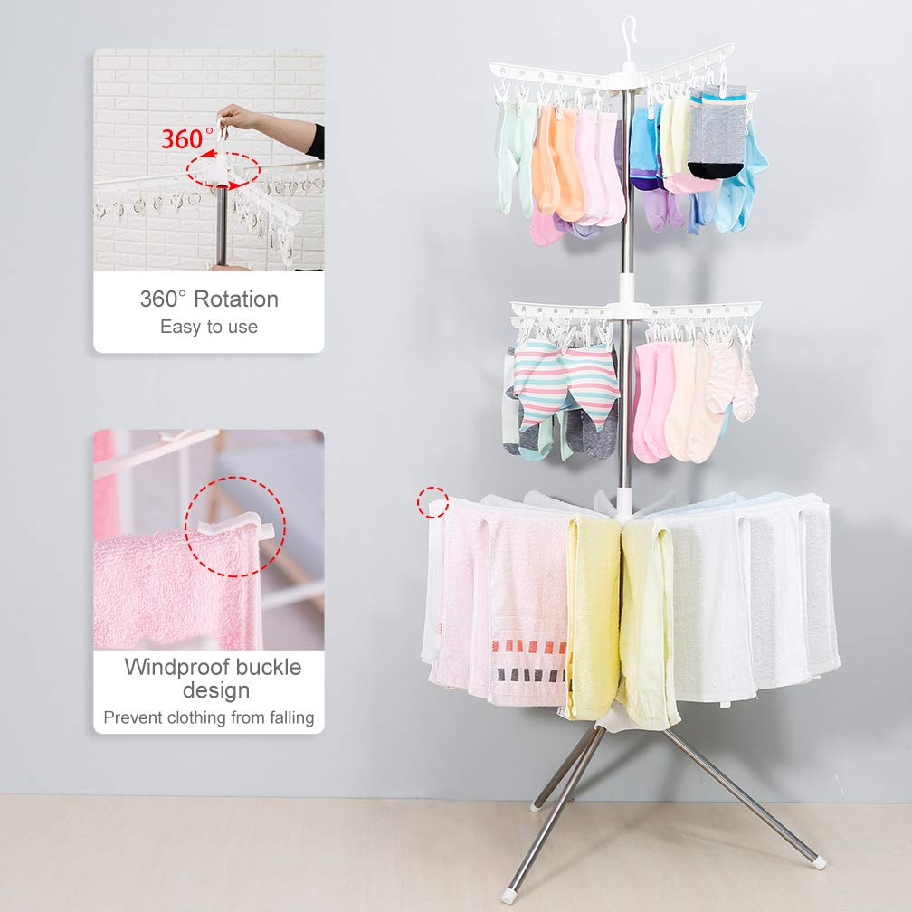 Séchoir à linge pliable Hershii à 3 niveaux