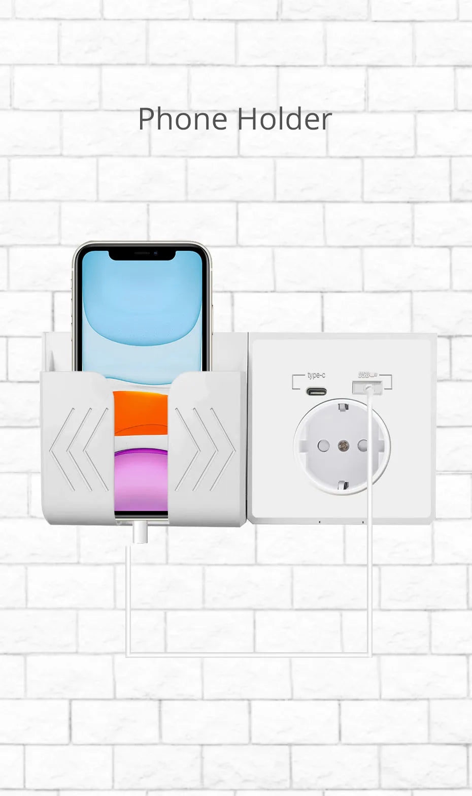 Prise murale européenne Wallpad avec ports USB et Type C