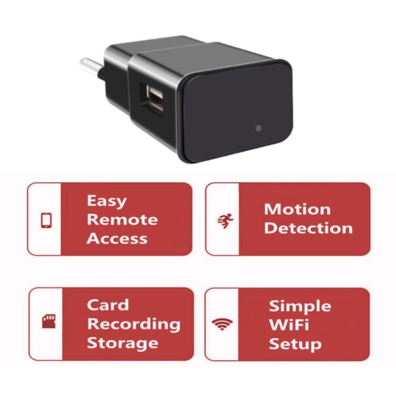 Mini caméras de surveillance 1080P, prise murale avec chargeur wifi, USB sans fil, enregistreur vidéo portable