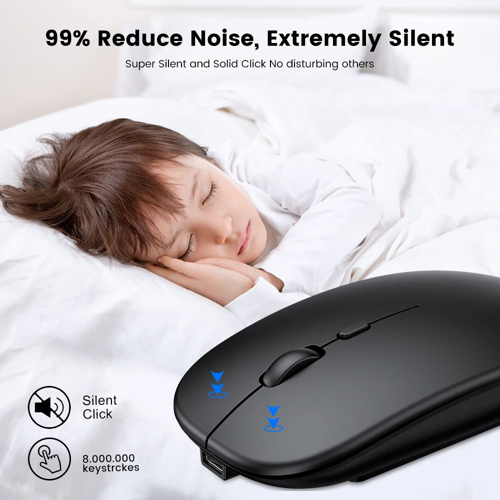 Souris sans fil avec Bluetooth rechargeable