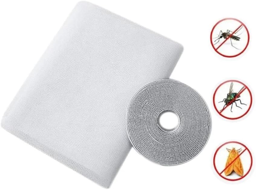 Moustiquaire de fenêtre avec ruban auto-aggripant et cutter 125*150CM BLANC