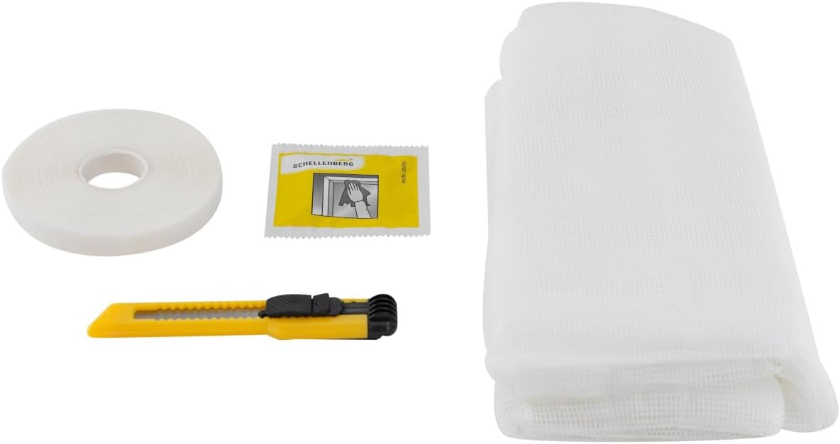 Moustiquaire de fenêtre avec ruban auto-aggripant et cutter 125*150CM BLANC