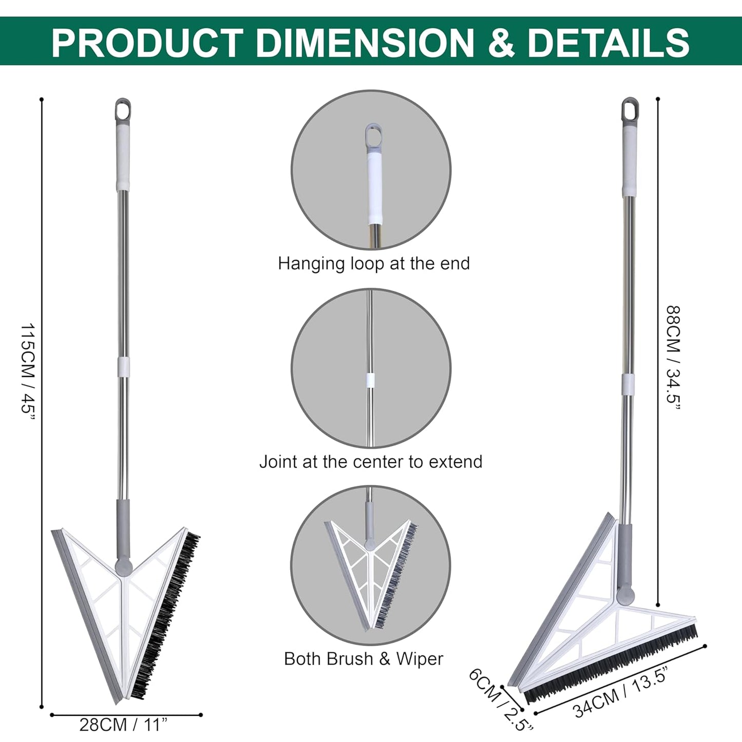2 in 1 V Shaped Bathroom Cleaning Brush