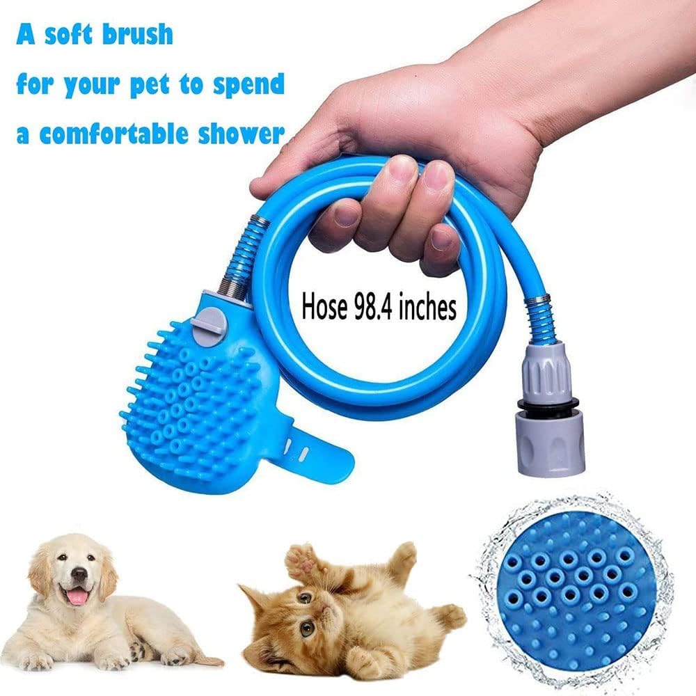 Pomme de douche pour chiens et chats avec brosse