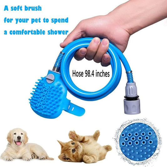 Pomme de douche pour chiens et chats avec brosse