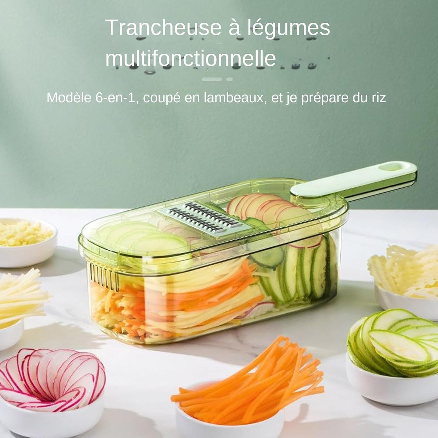 coupe-légumes avec récipient de 1,5