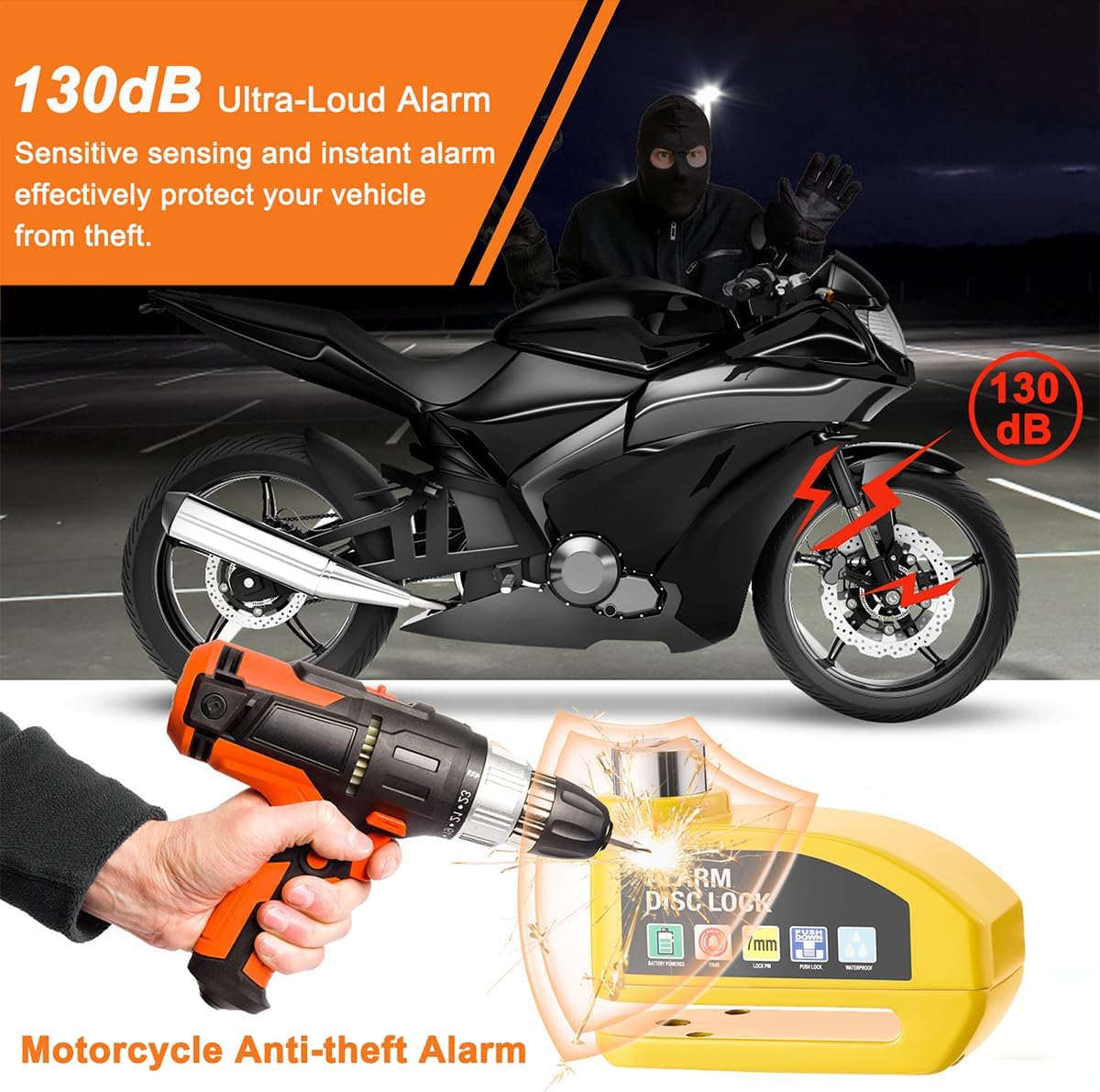 Bloc-disque d'alarme pour moto