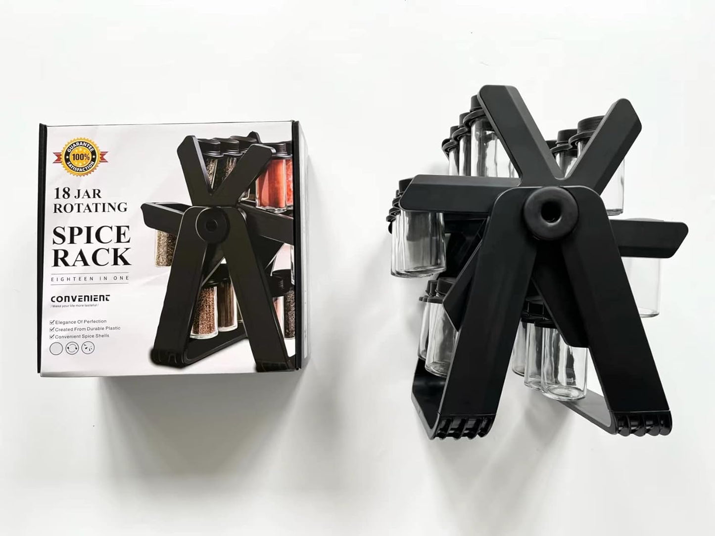 Étagère à épices rotative pour 18 pots