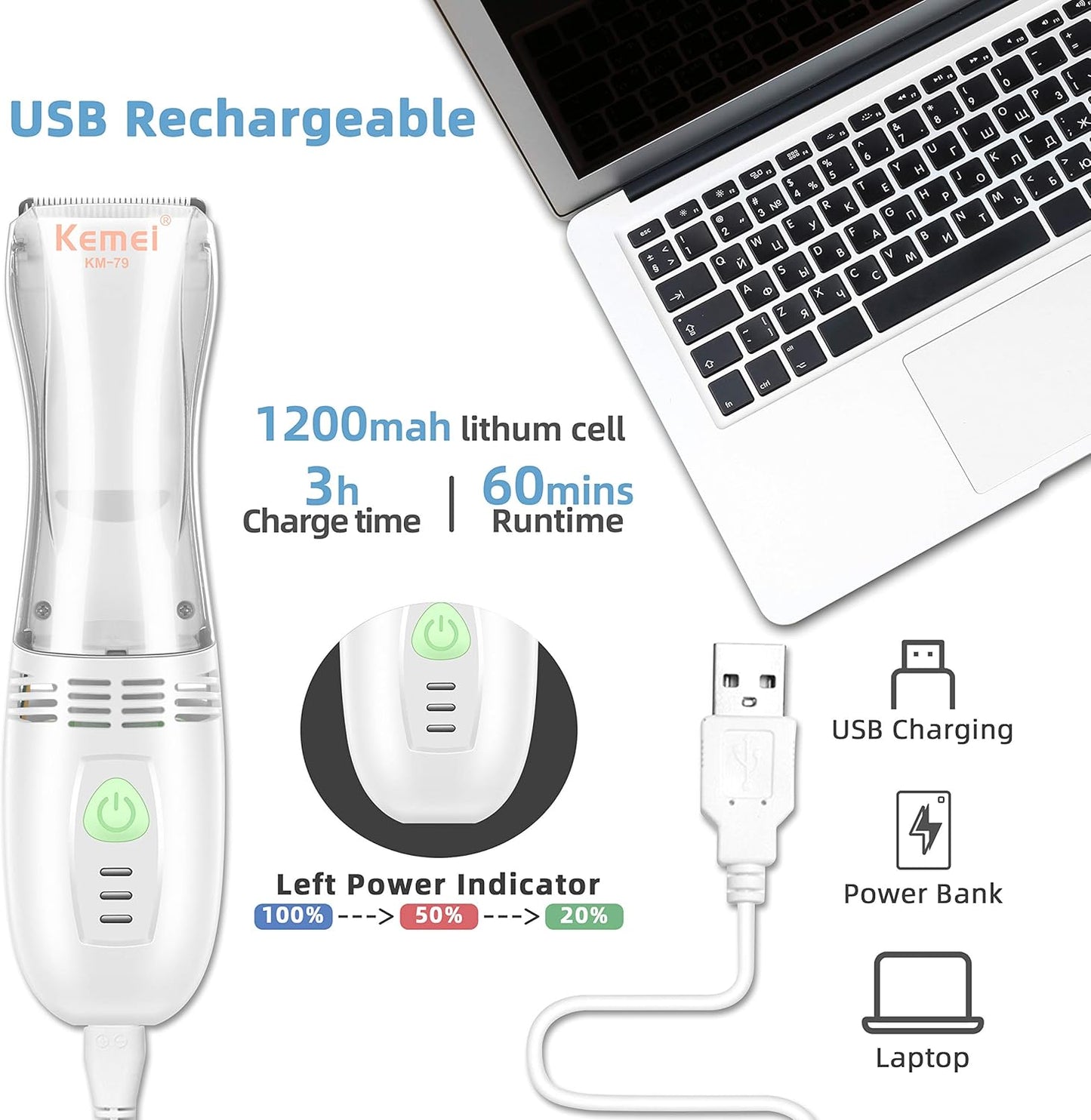 Tondeuse à cheveux électrique KEMEI pour enfants