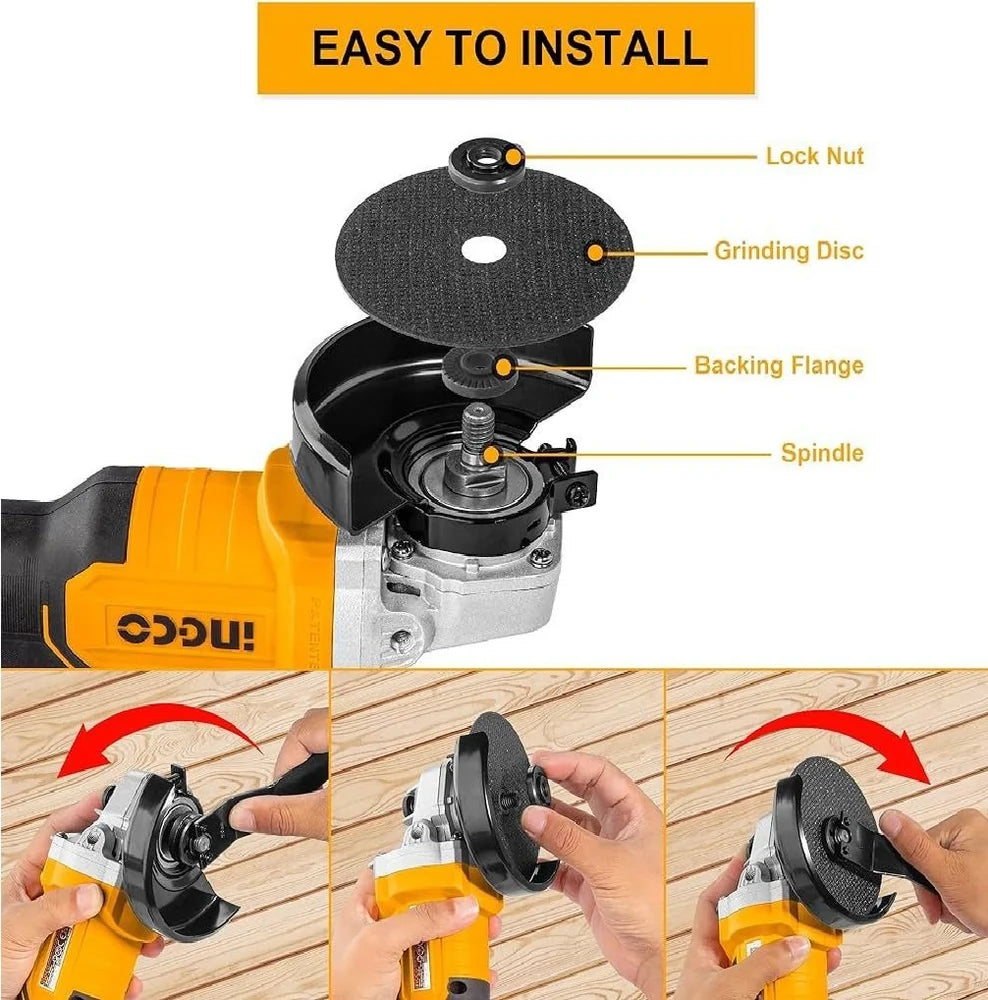 Meuleuse d'angle sans fil Ingco