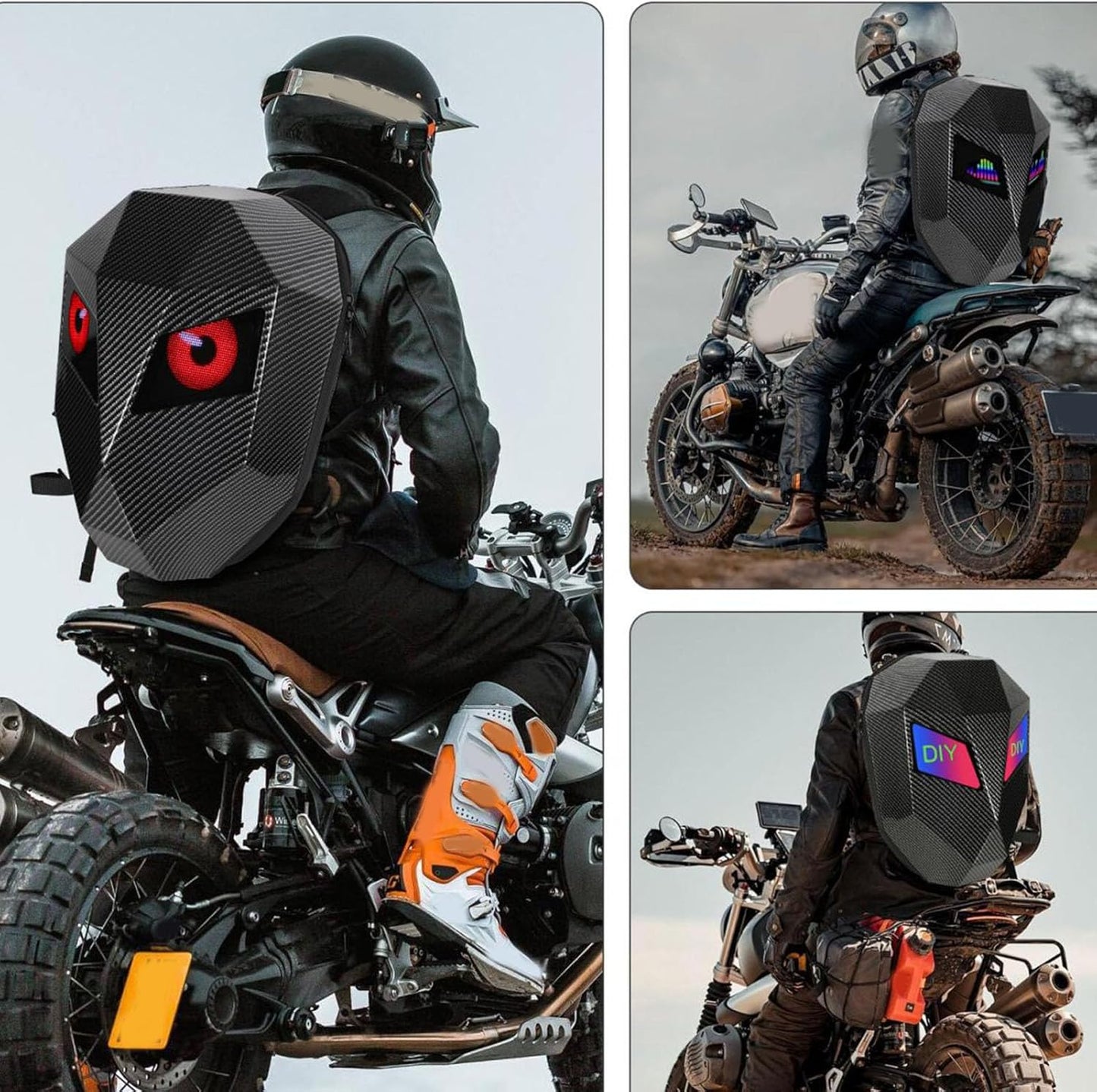 Sac à Dos Moto LED 18 Pouces Noir