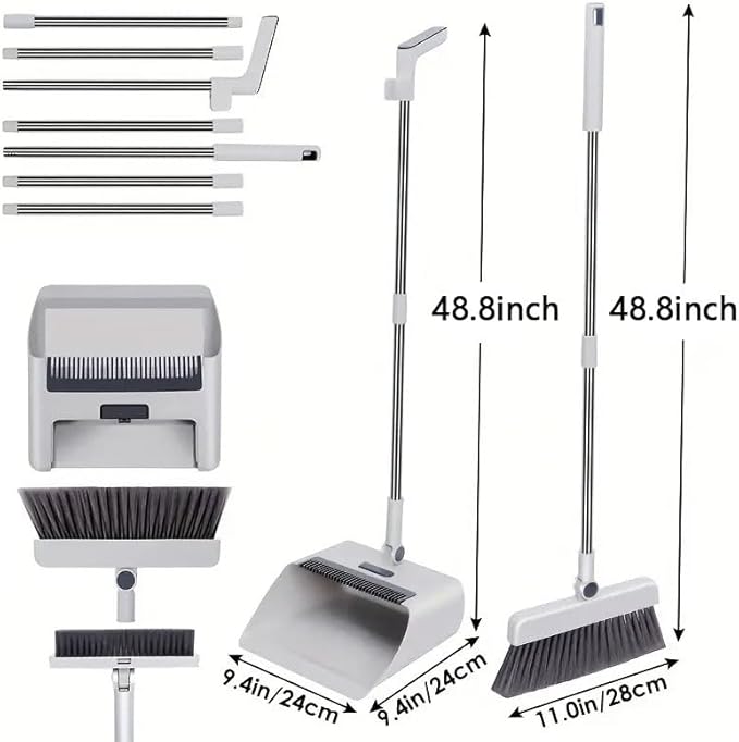 Balai-brosse et pelle 3 en 1 pour l'intérieur et l'extérieur