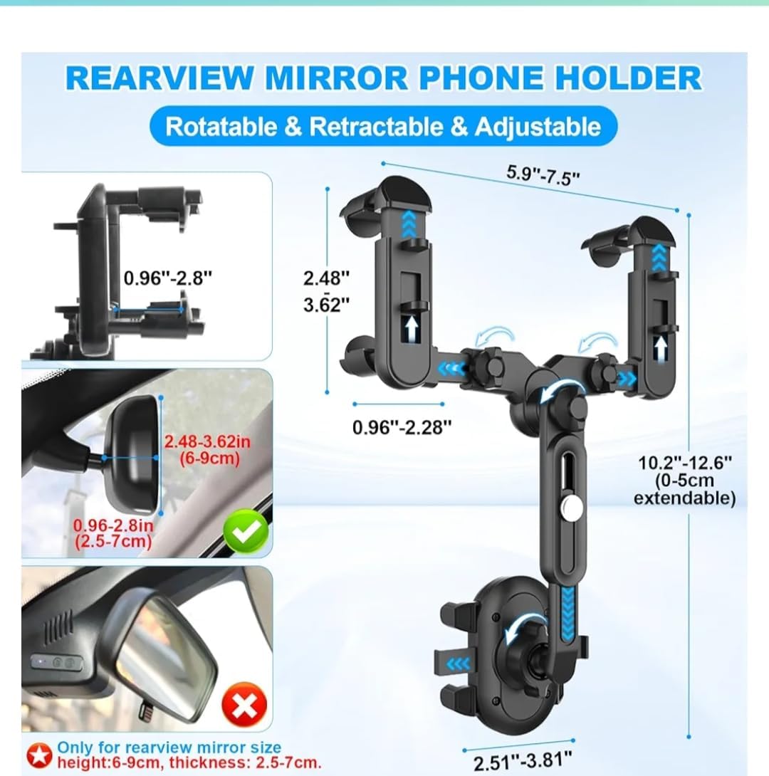support de téléphone pour rétroviseur de voiture