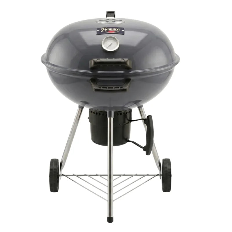 Flamora Barbecue à charbon Cuve et couvercle en acier