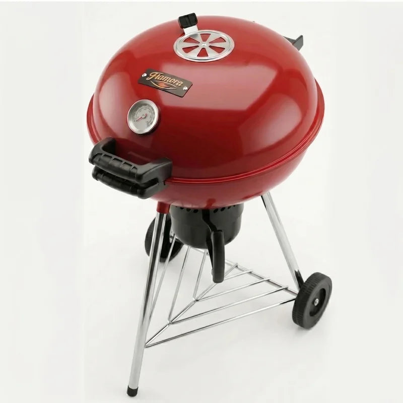 Flamora Barbecue à charbon Cuve et couvercle en acier