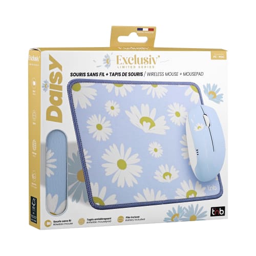 Pack Tapis + Souris Sans fil design DAISY