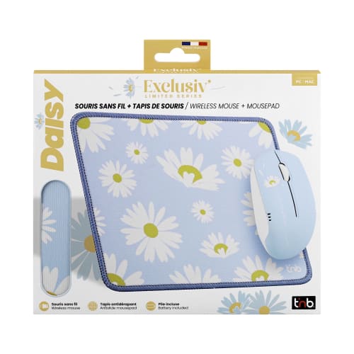 Pack Tapis + Souris Sans fil design DAISY