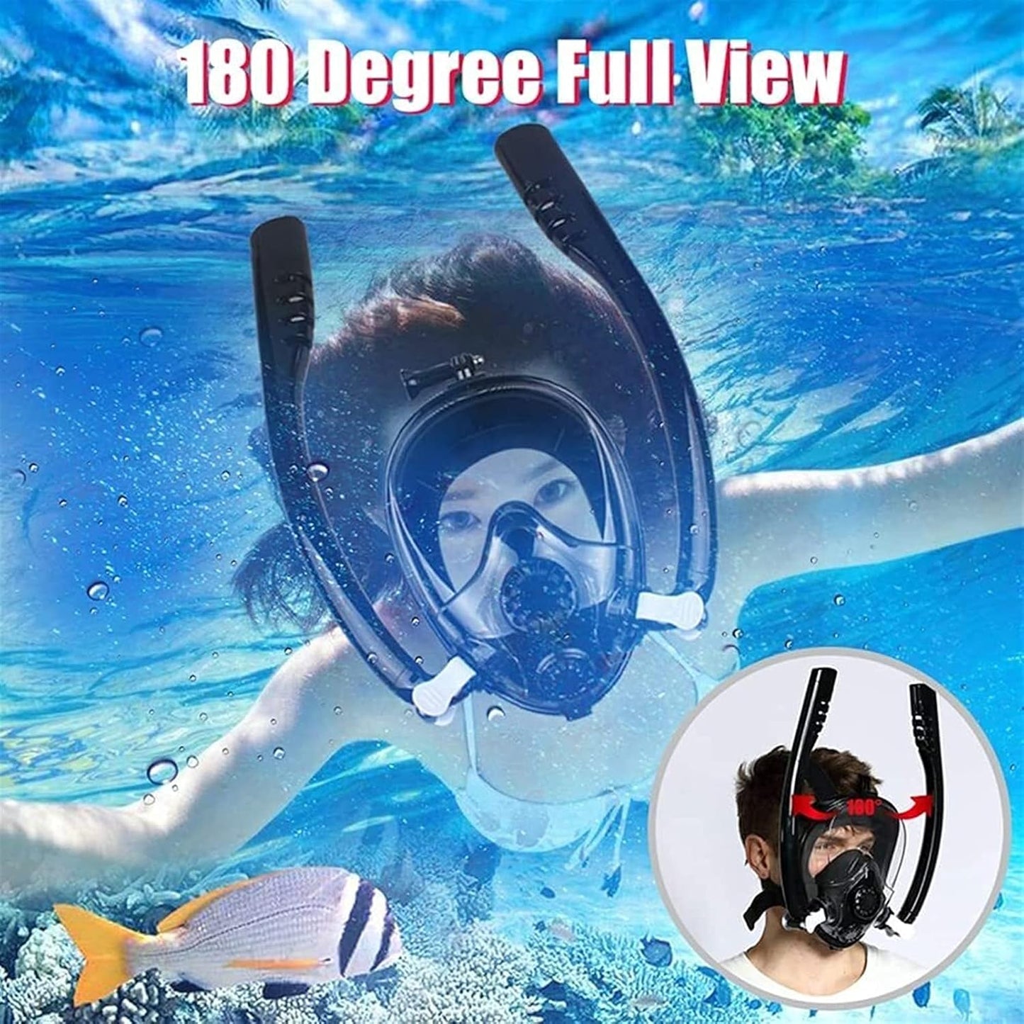Masque de plongée panoramique intégral doté