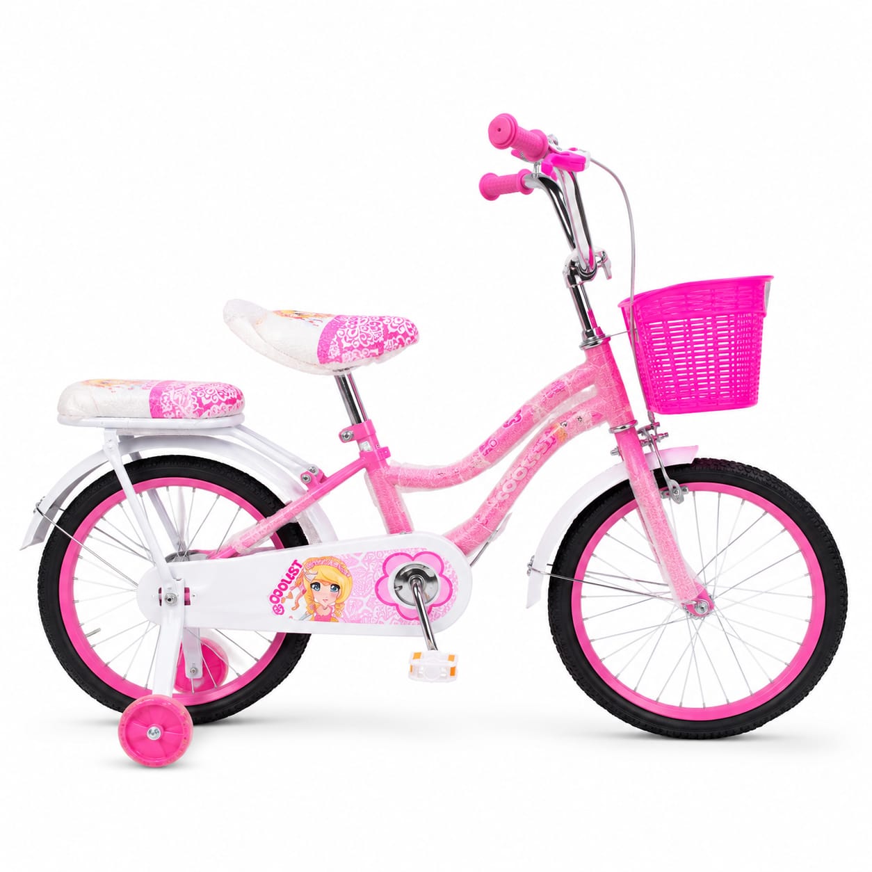 Vélo enfant fille rose avec panier 16 pouces