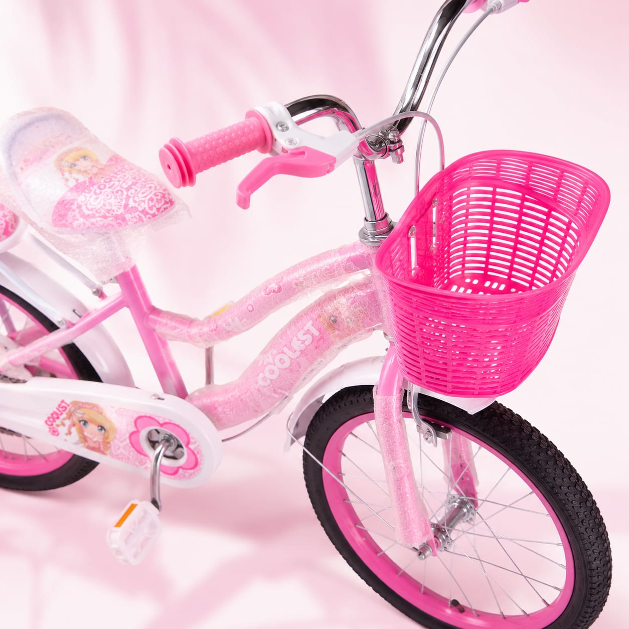 Vélo enfant fille rose avec panier 16 pouces
