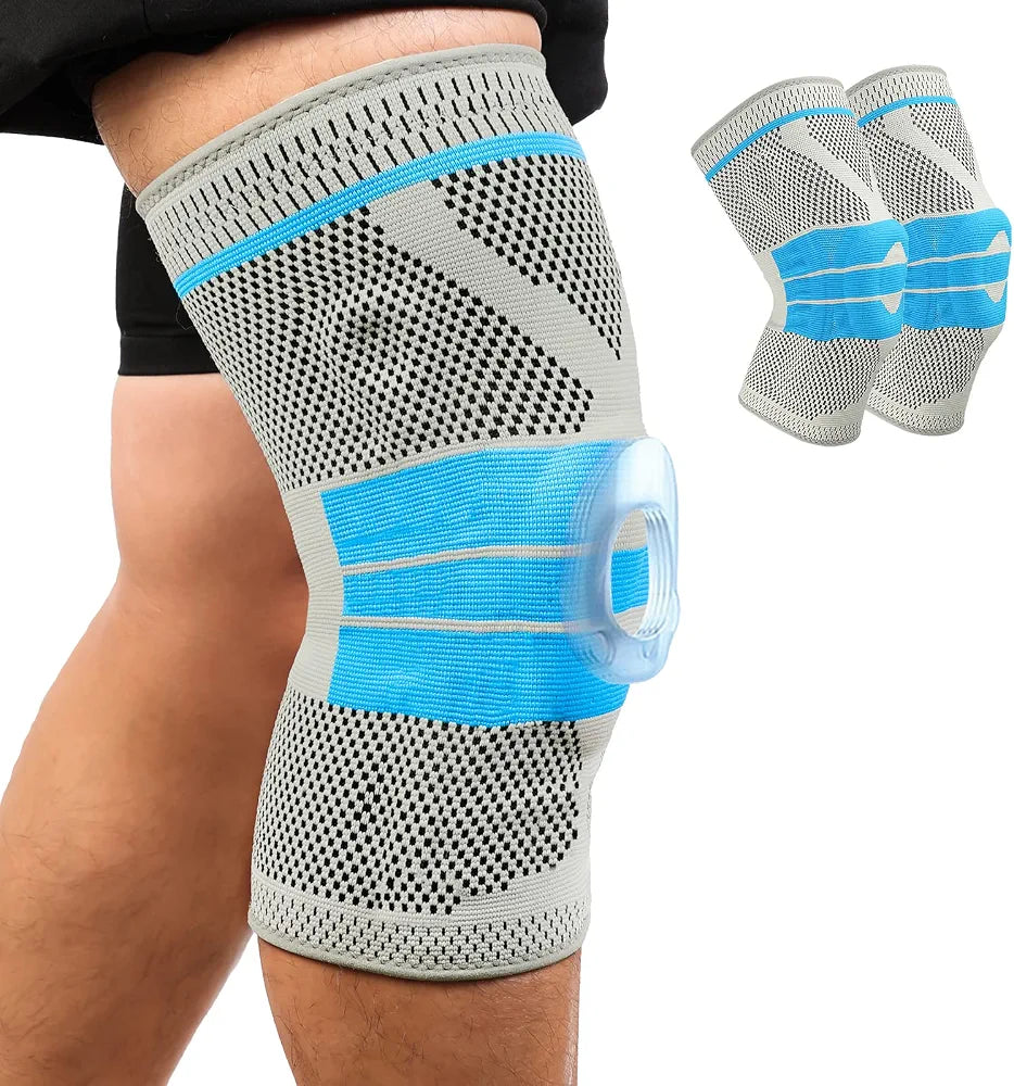 Genouillère de maintien avec anneau rotulien et compression
