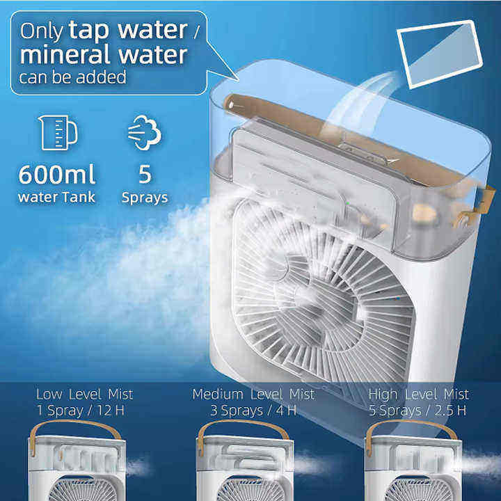 mini-ventilateur portable chinois avec batterie et lumière
