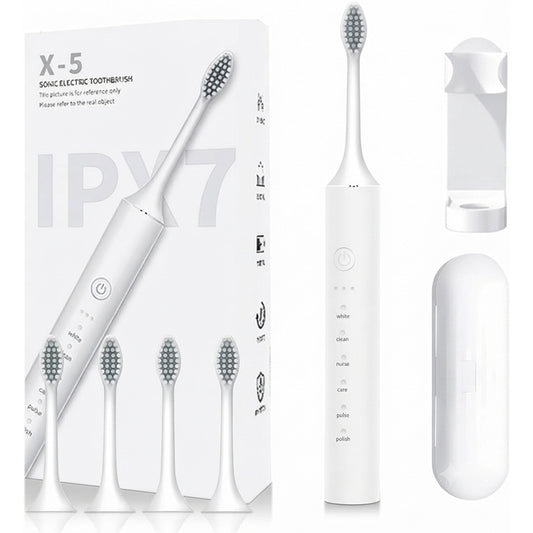 Brosse à Dents Électrique Sonic Rechargeable – 4 Brossettes