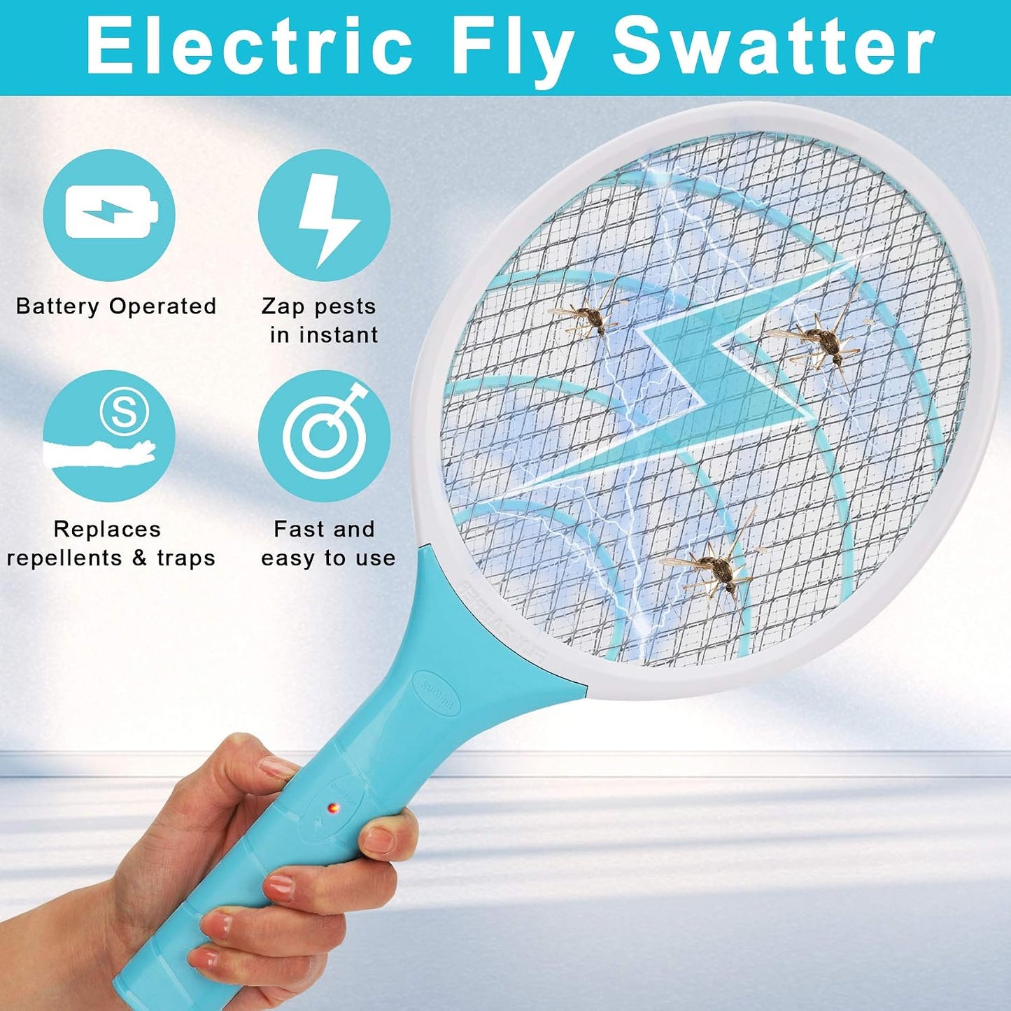 Raquette anti-moustique électrique rechargeable
