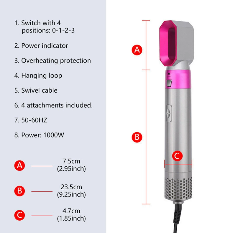 Sèche-cheveux professionnel à technologie Air Multiplier – 5en1