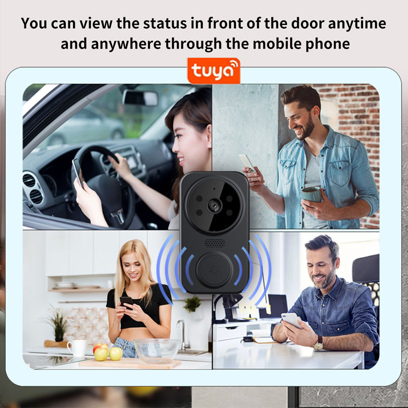 Sonnette Vidéo Intelligente Wifi Tuya avec Mini Carillon Sécurité Connectée