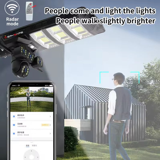 Lampe solaire extérieure avec caméra V380 Pro