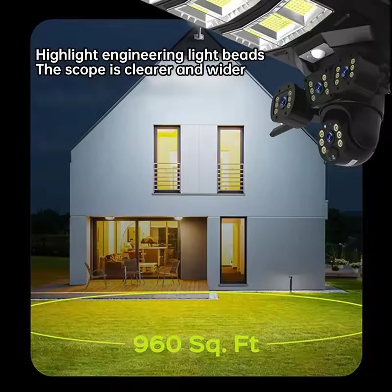Lampe solaire extérieure avec caméra V380 Pro