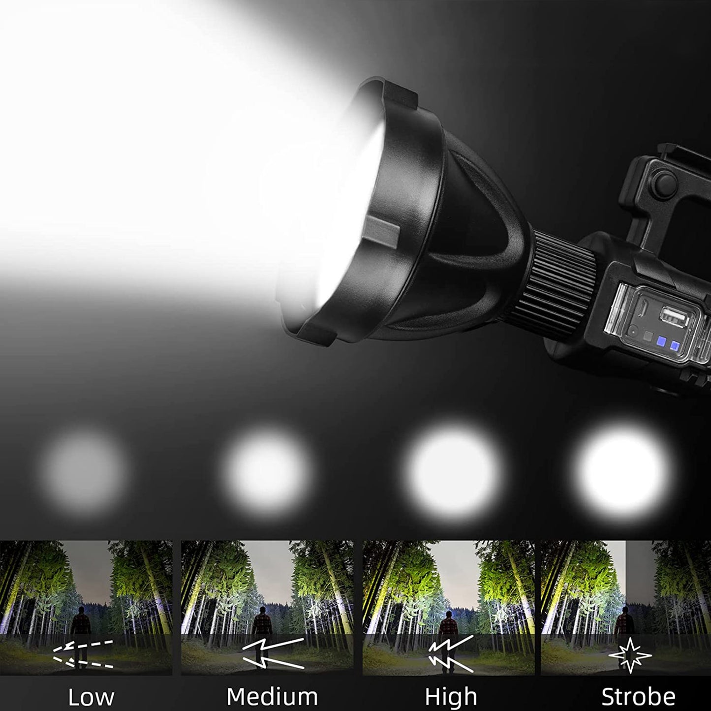 Lampe de poche LED XHP90 rechargeable