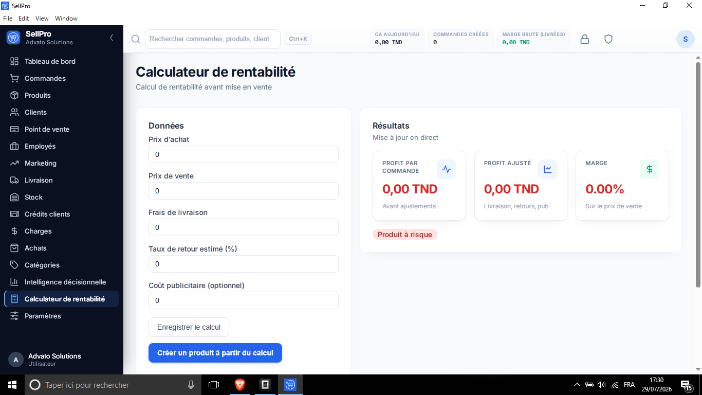 SellPro - Logiciel de gestion commercial