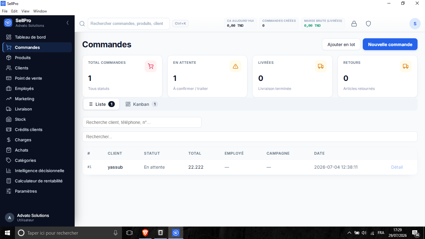 SellPro - Logiciel de gestion commercial