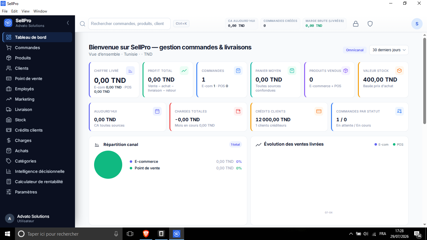 SellPro - Logiciel de gestion commercial